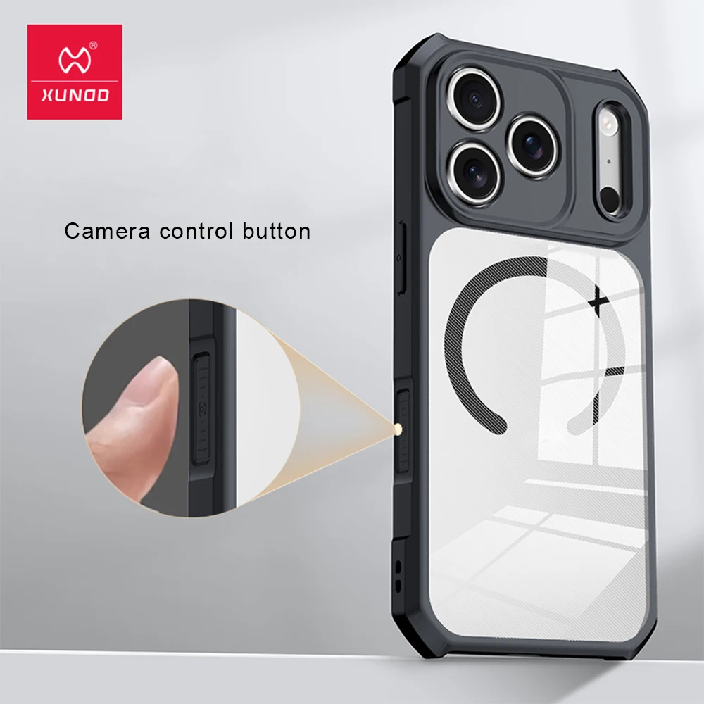 Xundd For iPhone 17 Pro Max 17 Pro Magnetic Case,Airbag Shockproof Acrylic&TPU Cover,Anti-fingerprint,Camera Control Button Case
