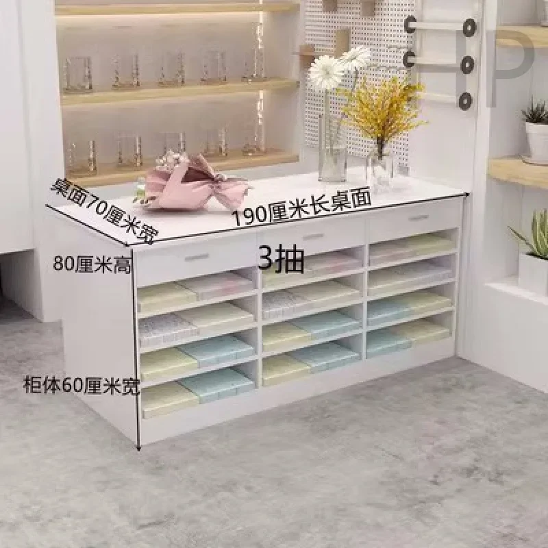 Multifunctional Console Flower Arrangement Display Stand Wrapping Paper Storage Cabinet Flower Shop Flower Stand Drawer Workbenc