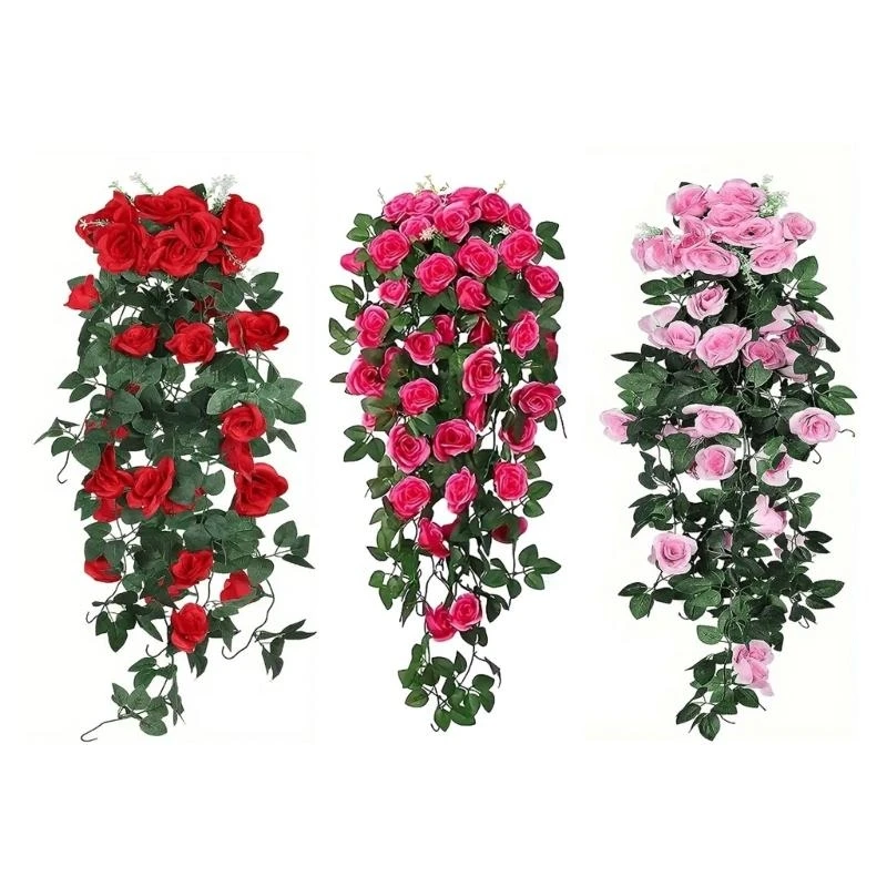 

Maintenance Frees Faux Rose Garlands For Indoor Outdoor Decoration Artificial Florals Creeping Stem Accessories 15UB