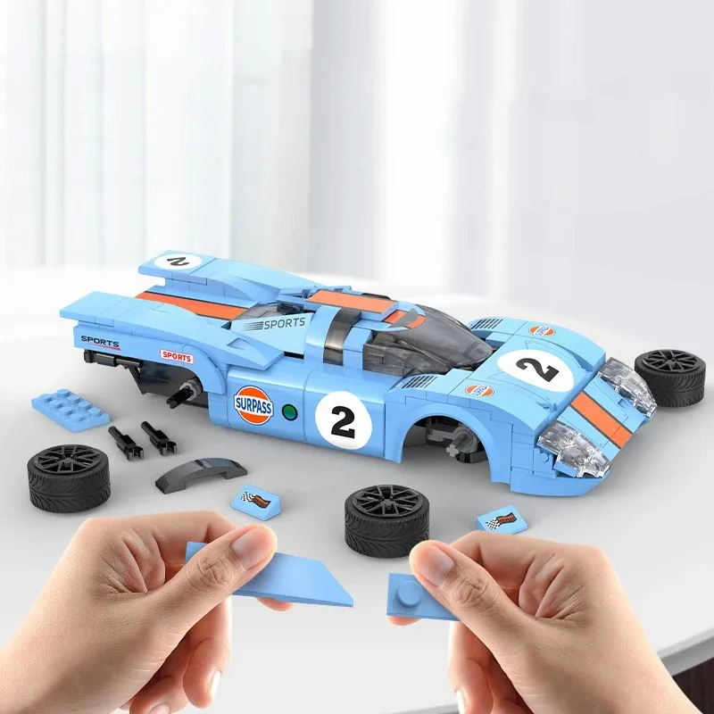 Technical Azure Storm Sports Model Car, 1:20 Race Cars Building Blocks Kits  for Car Lovers and Muscle Car Fans ( 266 PCS)