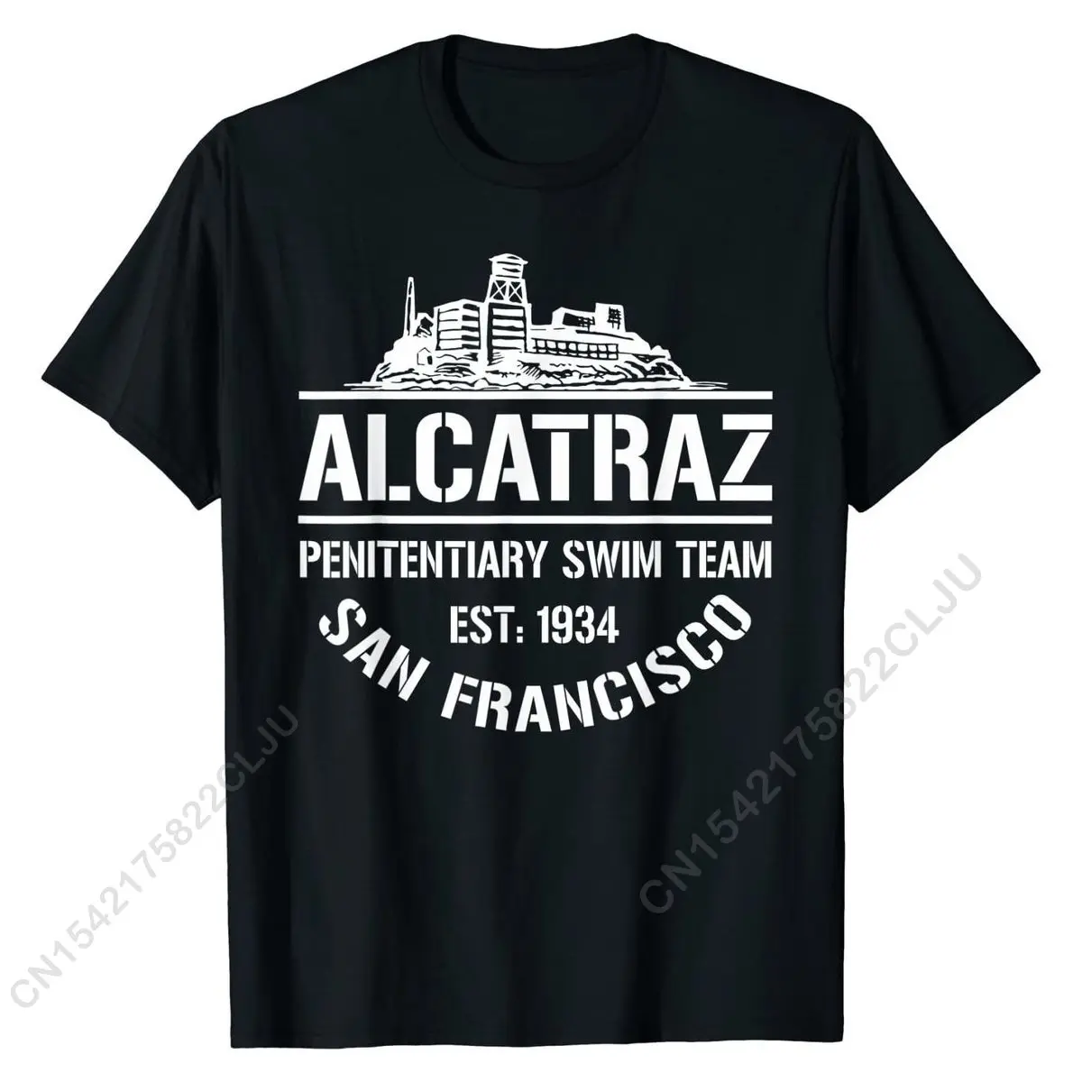 Alcatraz Penitentiary Swim Team - San Francisco T-Shirt Retro Men Tops Tees Funny T Shirts Cotton Simple Style