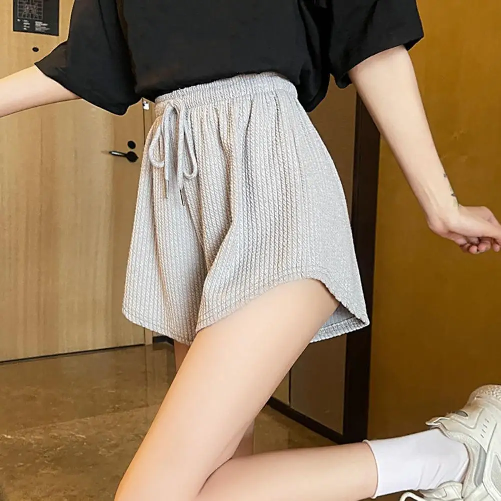 Drawstring Shorts For Women Straight Casual Shorts Solid Color High Waist Short-Pants 2024 Spodnie Na Lato Damskie