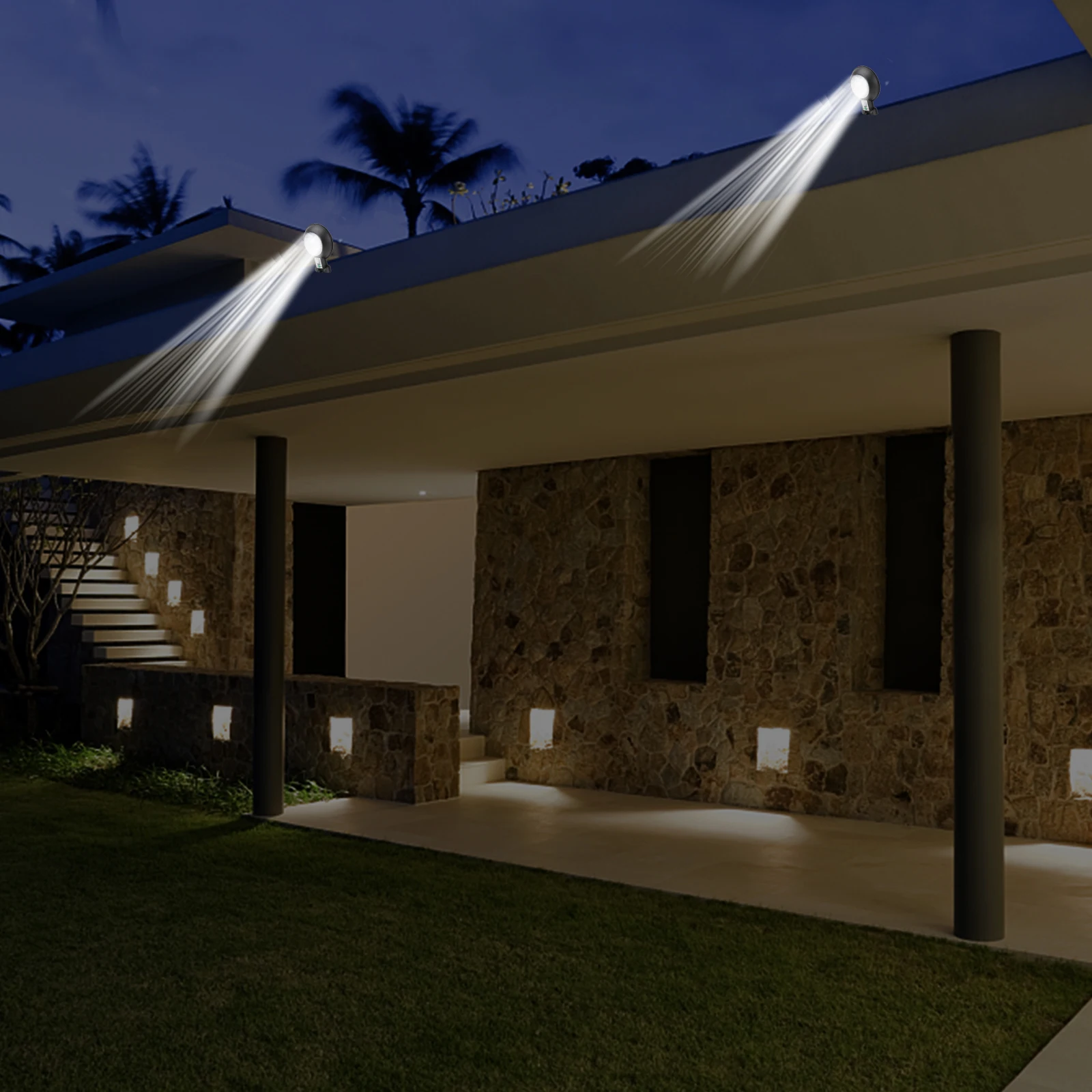 

1Pcs Solar Wall Lamp Black LED Waterproof Garden Streetlight Induction Outdoor Yard Lighting Tool LED Wall Lamp