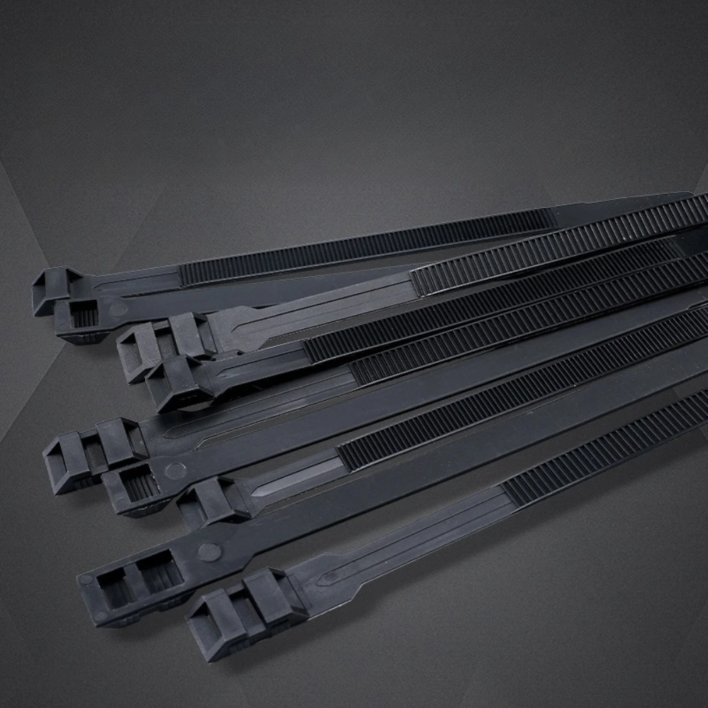 Double-buckle Nylon Cable Ties 9x260x360mm Black Widened Thickened Self Locking Nylon Cable Ties Plastic Cord Zip Ties 14 Inc
