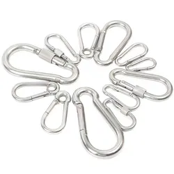 M4 M6 M8 M10 M12 304 Stainless Steel Spring Snap Carabiner Quick Link Lock Ring Hook Snap Shackle Chain Fastener Hook Dog Chain