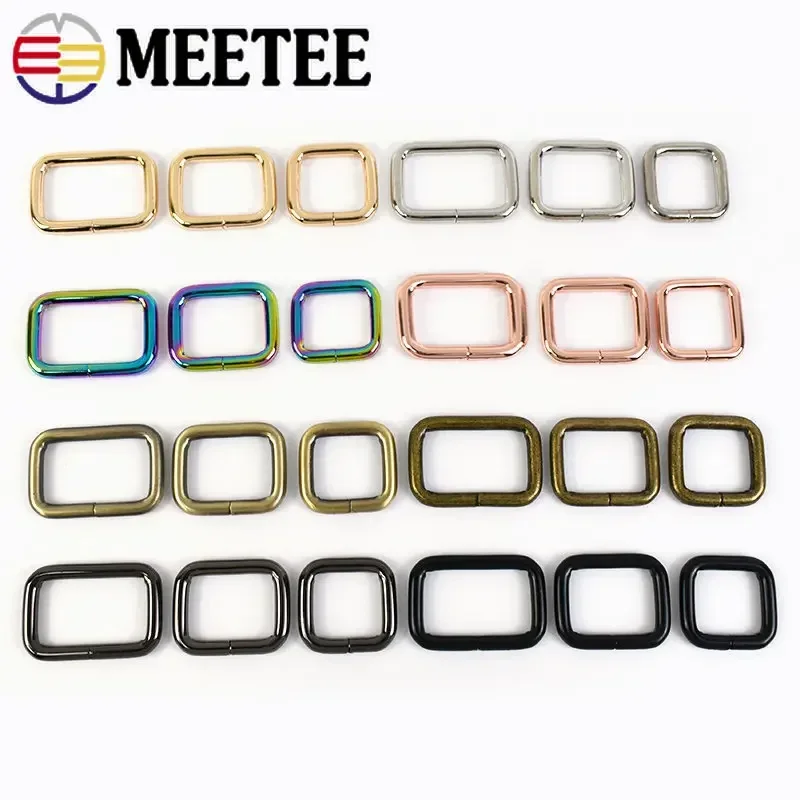 10Pcs Metal Bags Buckle 16-50mm Rectangle D Ring Webbing Belt Connect Hook Buckles Handbag Strap Clasp DIY Hardware Accessories