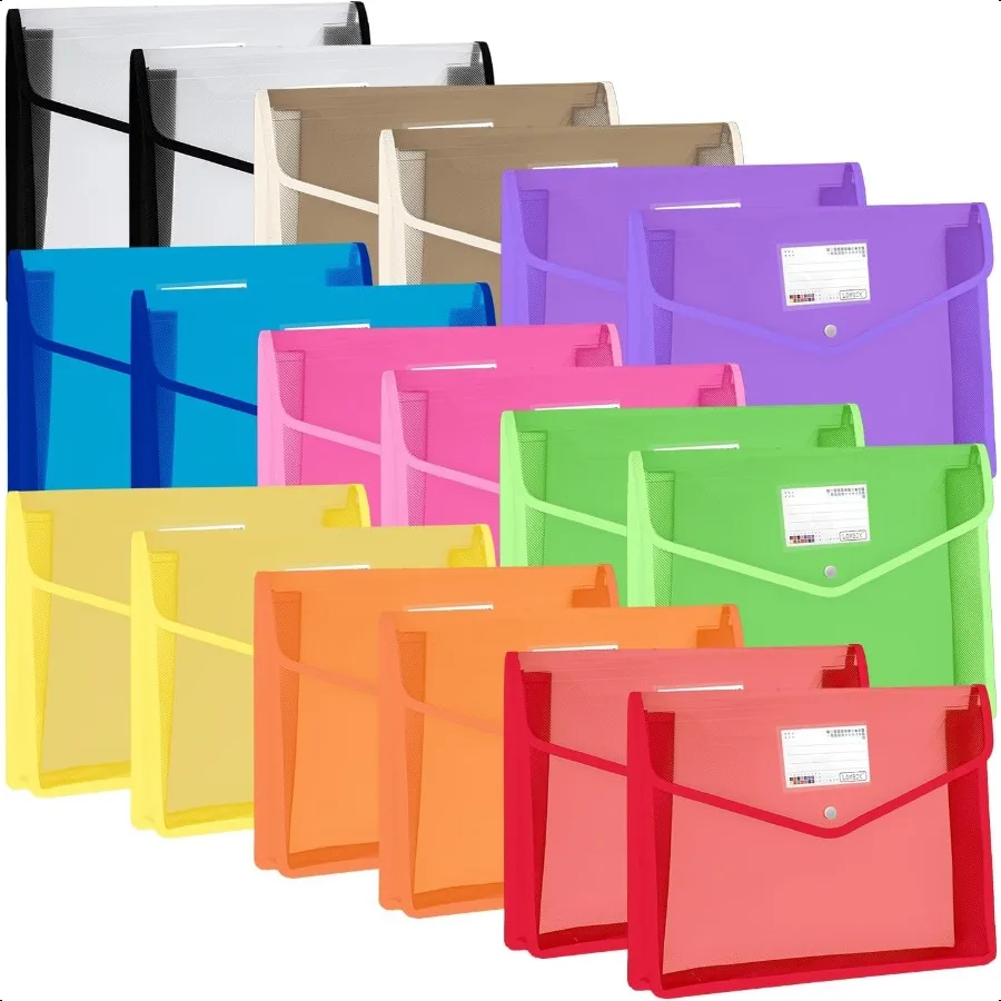 

Plastic File Folders Legal Size Expandable Document Folder with Snap Button Closure A4 Expanding File Wallet Envelopes Pouch wi