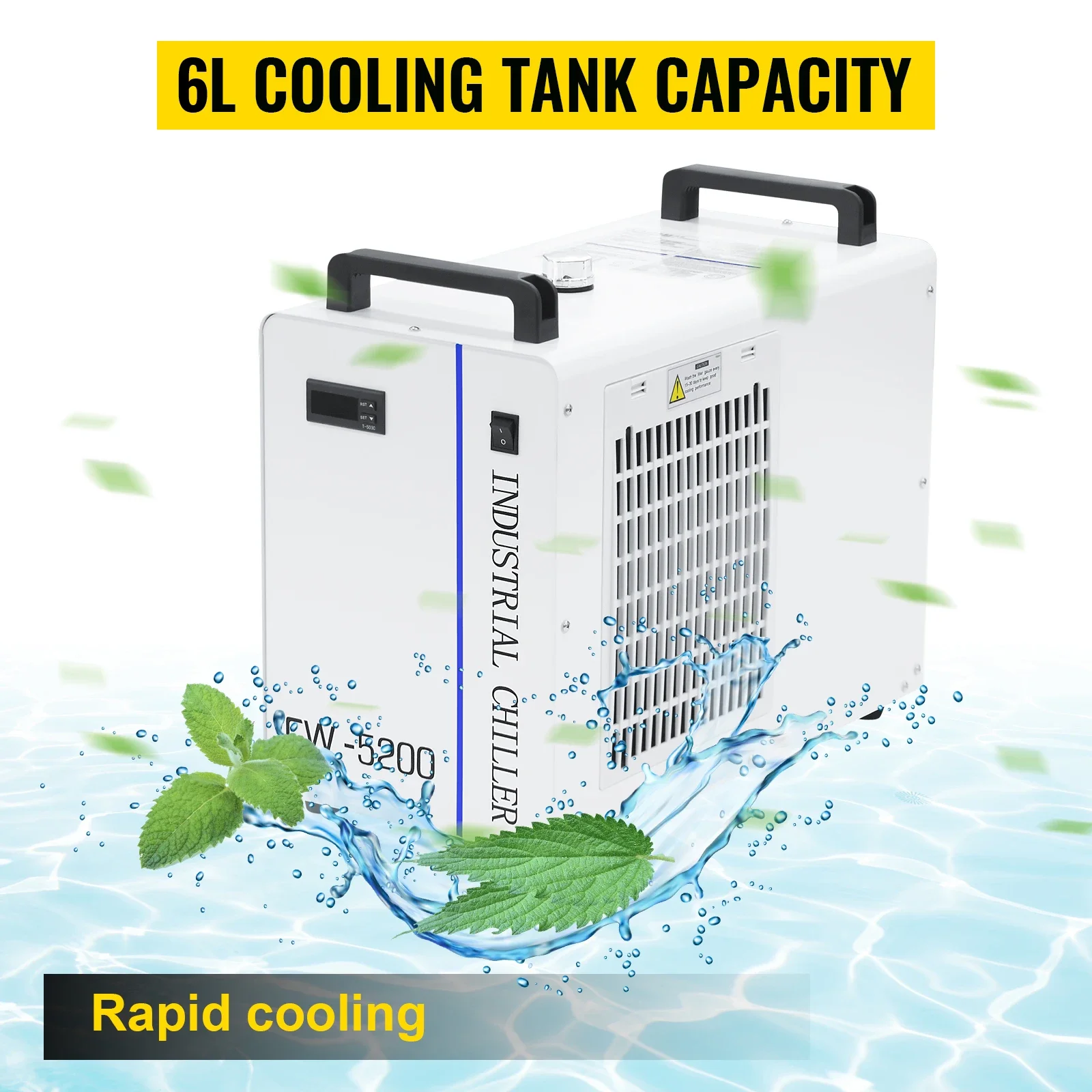 

VEVOR Water Chiller CW3000 CW5000 CW5200 Water Chiller Cooling System w/6L Water Tank Capacity for CO2 Glass Laser Tube Cooler