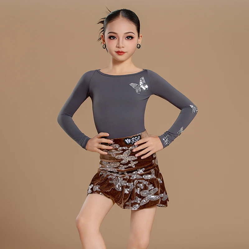

Girls Latin Dance Performance Clothes For Kids Tango Ballroom Dance Dresses Children'S Samba Latin Dance Costumes XS10459