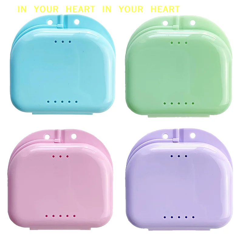 【X】Clean Organizer Case Tooth Retainer Small Hole Tooth Box Braces Container Mouthguard Guard Denture Storage Case
