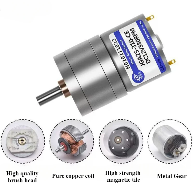 تيار مستمر موتور تروس علبة التروس تخفيض عكسها JGA25-310 6 فولت 12 فولت مايكرو موتور عزم دوران عالي أجزاء ذكية لتقوم بها بنفسك المعدات الإلكترونية