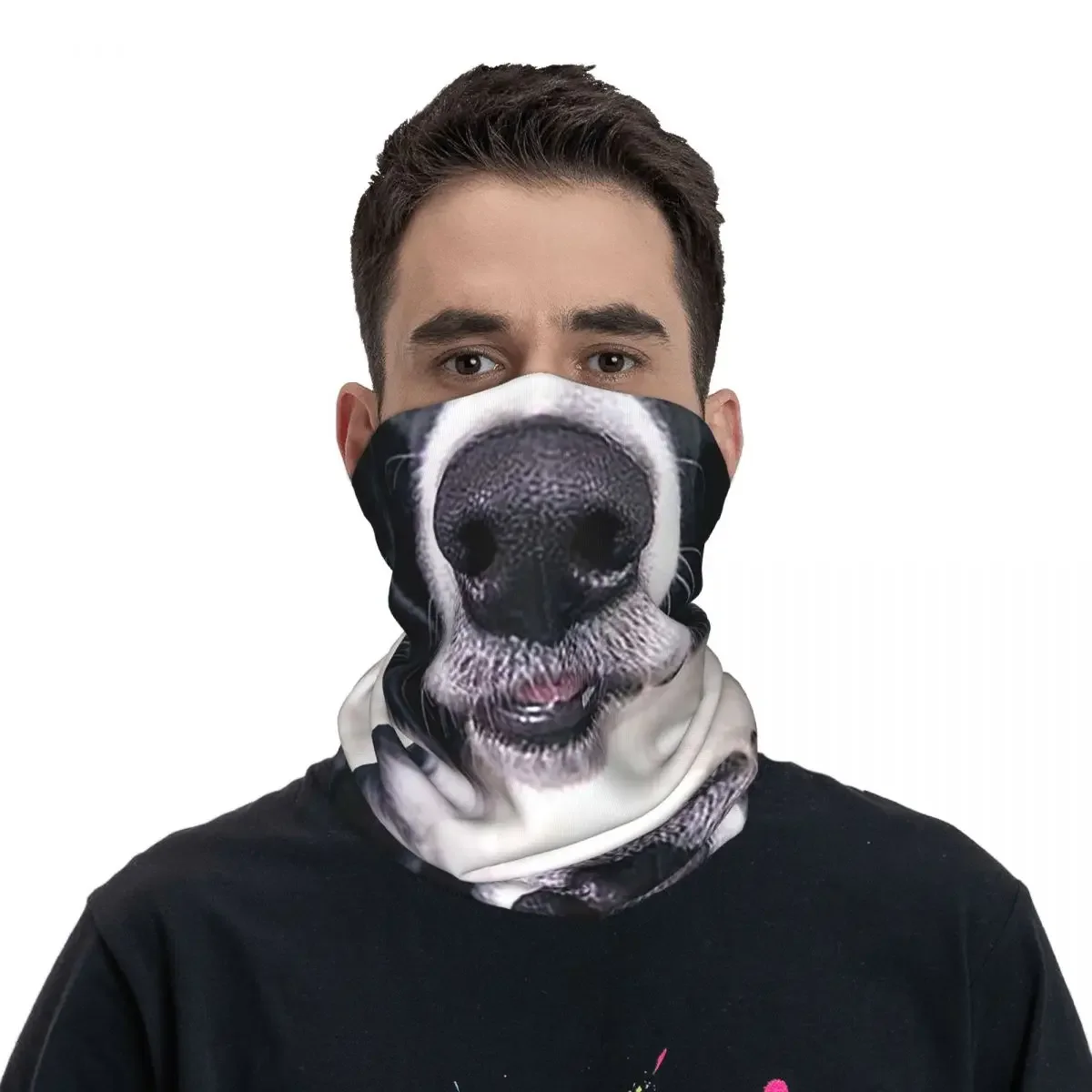 Cute Dog Face Nose Bandana Neck Cover Printed  Scarf Multifunction Headwear Hiking Fishing Unisex Adult Winter