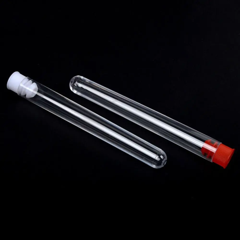 With Screw Cap Plastic Test Tubes Clear Transparent Laboratory Test Tubes Round Bottom Plastic Transparent Test Tubes School Lab