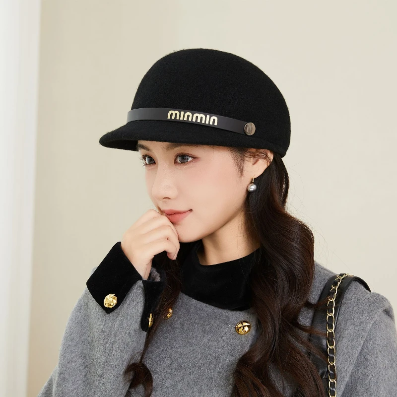 2025New Japanese Autumn Winter Wool Fedoras Women's Fashion Elegant All-match Dome Beret Outdoor Warm Travel Cap Gifts Wholesale