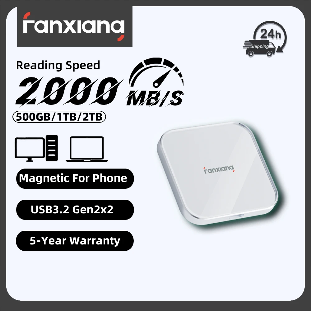 Fanxiang PS2005 Portable External SSD 2000MB/s 1TB/2TB Magnetic Hard Disk USB3.2 Gen2x2 Solid State Drive For Phone Windows PC