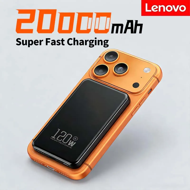 

Lenovo 20000mAh Magnetic PowerBank Wireless PD 22.5W Fast Charger For Magsafe Portable Auxiliary Battery For Xiaomi Iphone