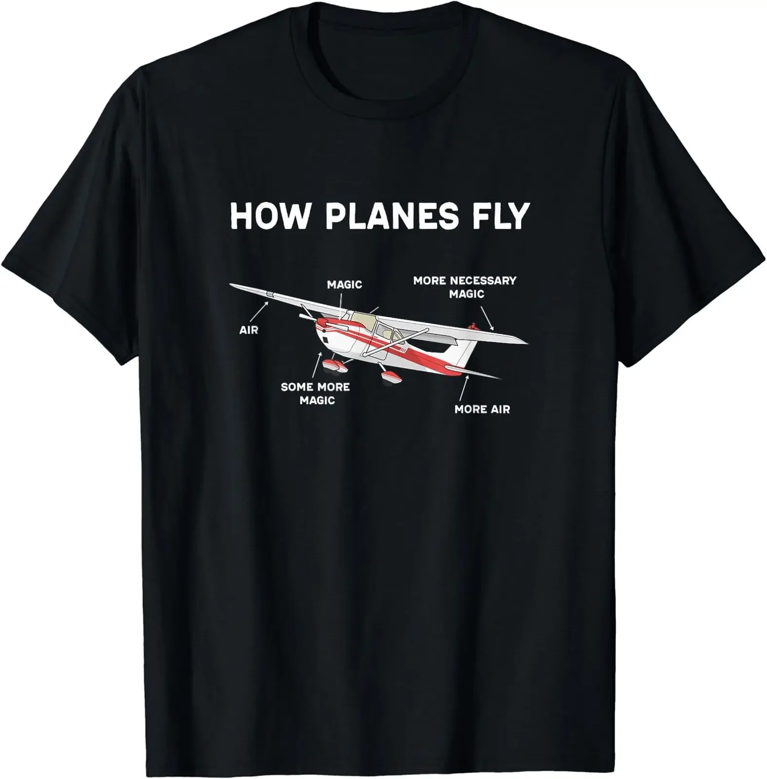 

NEW LIMITED Vintage How Planes Fly Funny Aviation Gift Funny T-Shirt Size S-5XL