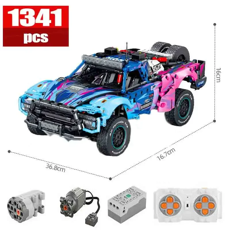 

Technical Remote Control Colorful Motor Racing Car Building Blocks 1:14 Scale Conqueror Off-road Vehicle Bricks Toys Gifts