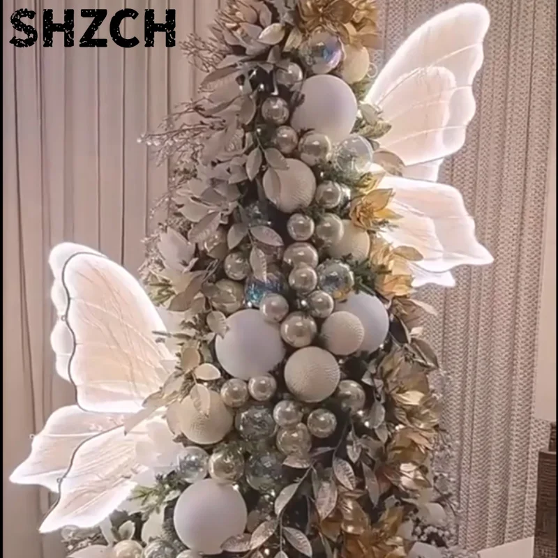 LED-Schmetterlings-Ornamente Leuchtende Weihnachtsbaum-Dekoration für Feiertage Hochzeiten Partys Hängende Akzente Kreative Schaufenster-Dekoration für Einkaufszentren