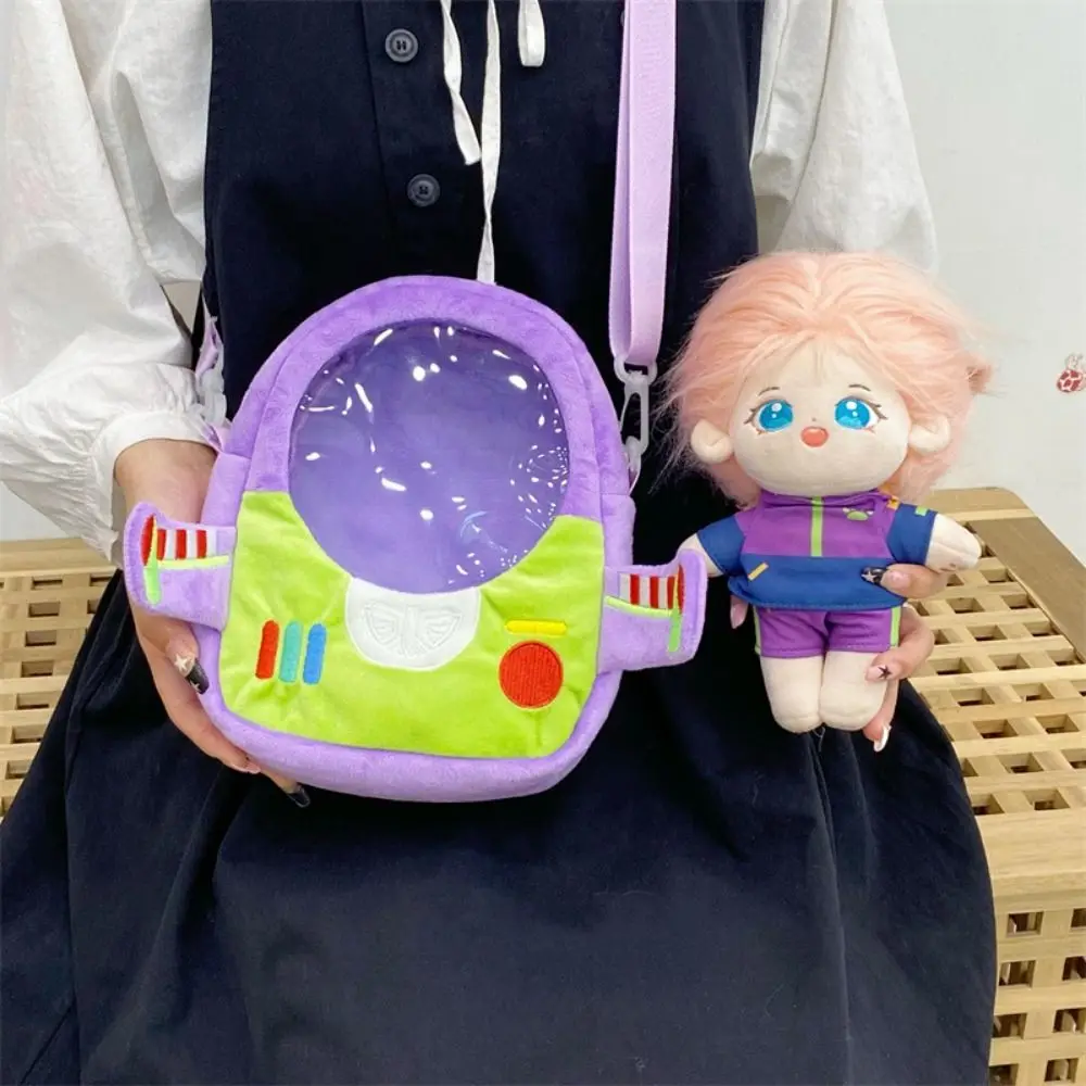 

Rocket Clear Outdoor Doll Bag Transparent Plush Bag Doll Thicken Storage Pouch Backpack Lanyard Cartoon Outdoor Doll Display Bag