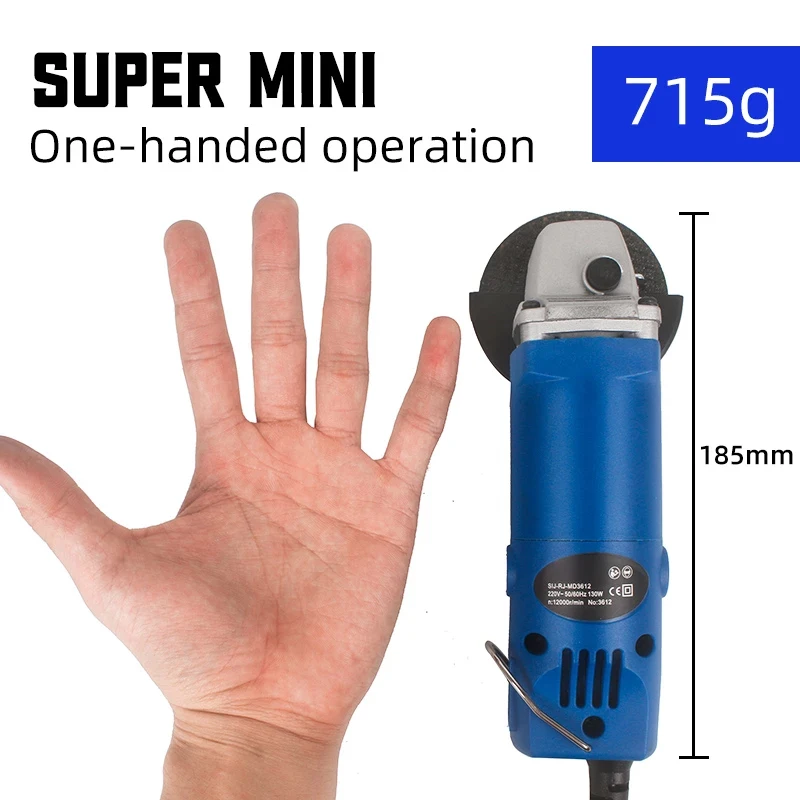 75mm Mini Electric Angle Grinder 6 Speed/Fixed Speed Small Cutting Polishing Machine Metal Wood Grinding Machine 165W/130W