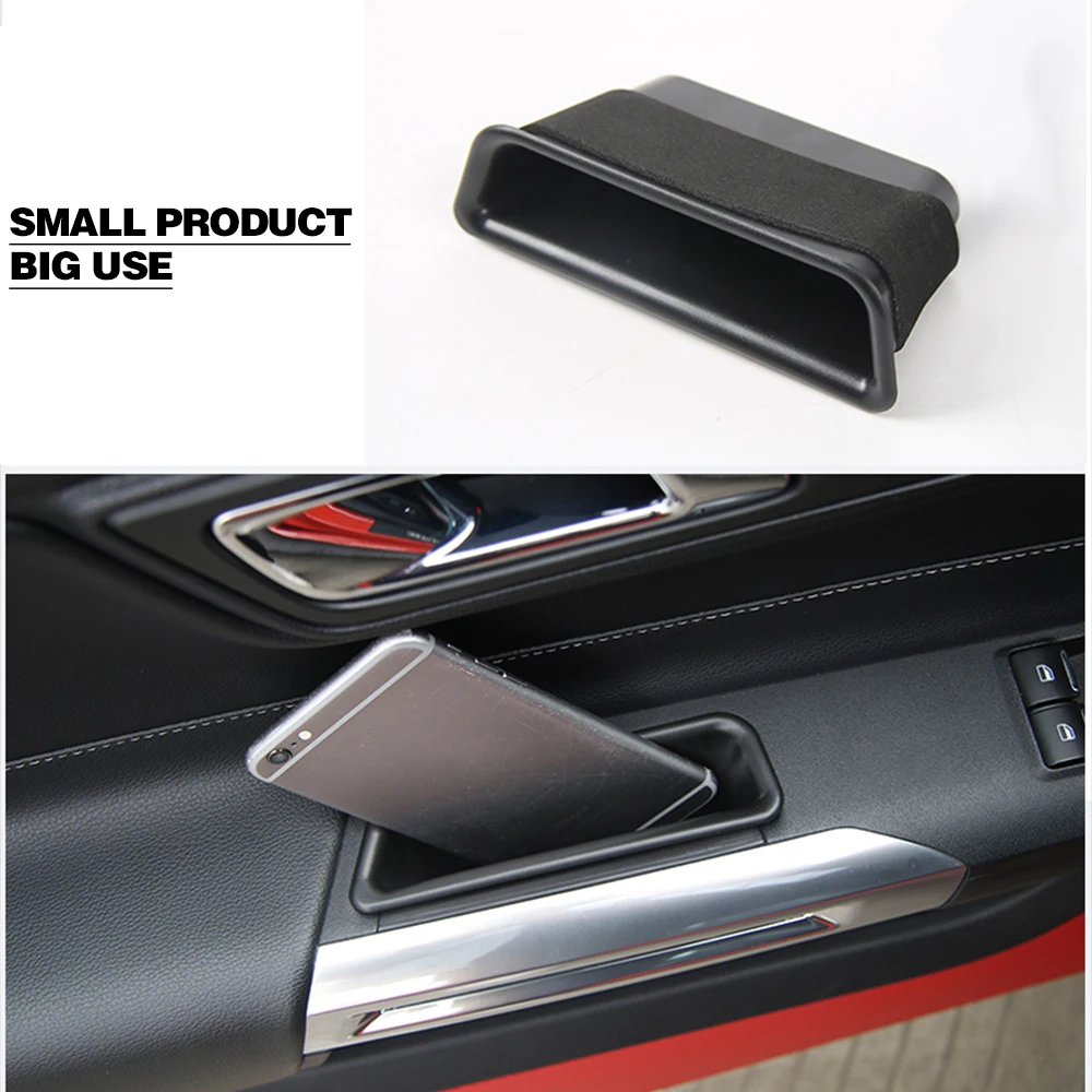 2 قطعة لفورد موستانج 2015 - 2024 2023 2022 2021 2020 2019 2018 صندوق تخزين الباب الأمامي للسيارة مقبض حقيبة اكسسوارات السيارات الداخلية #5