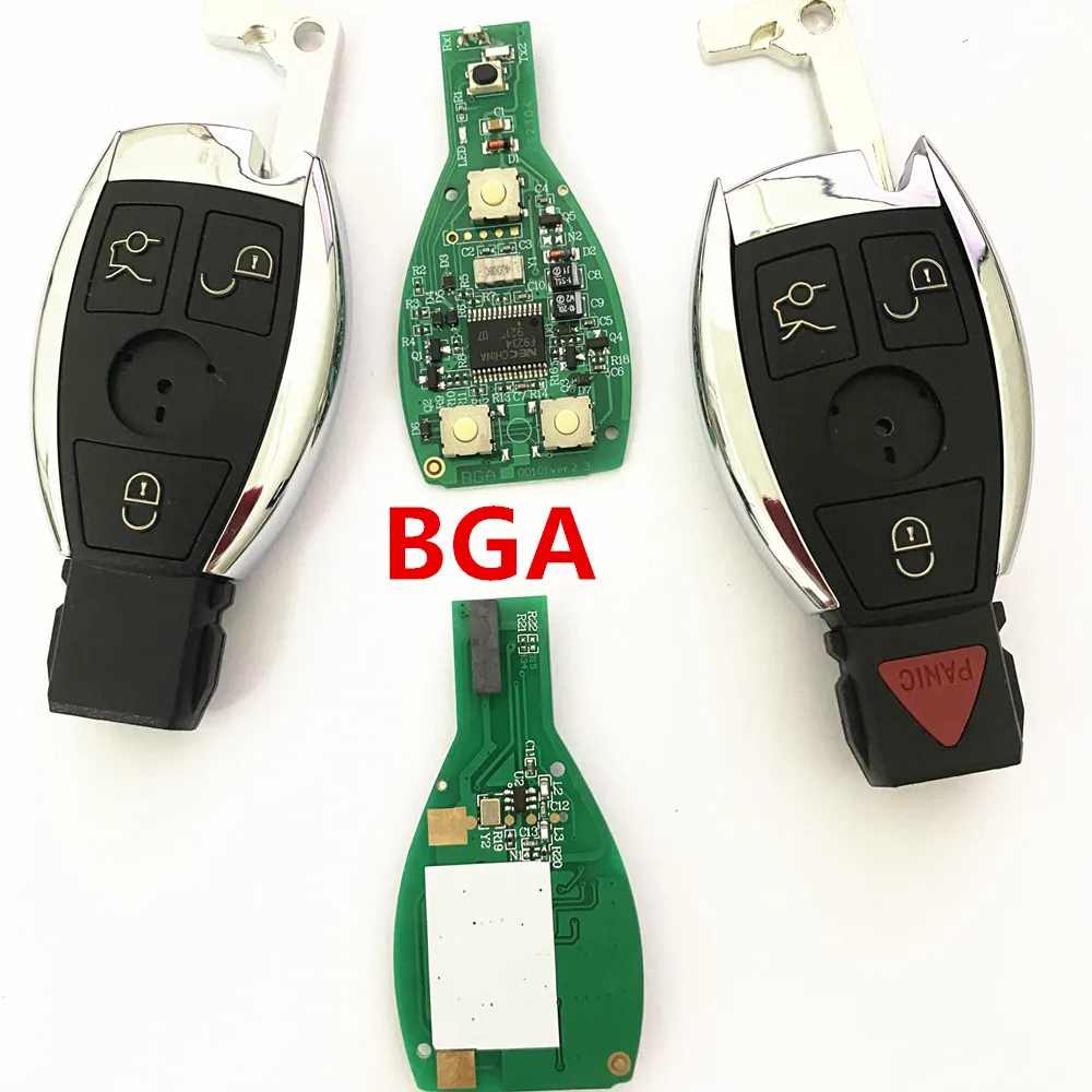 1pcs Car Remote Key For Mercedes Benz A C E S Class for NEC BGA Style 3/4 Button Remote Key 433Mhz Replacement Car Blank Key