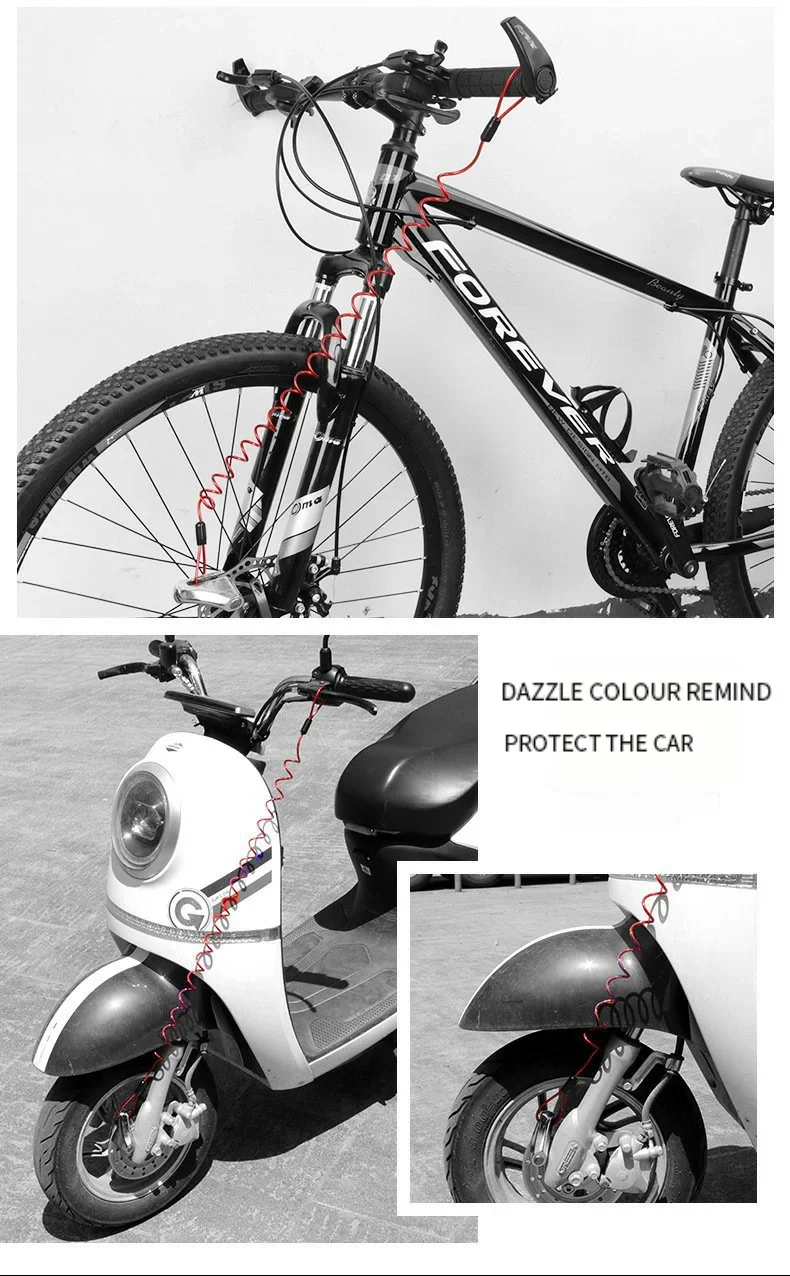 1,2 m Anti-Diebstahl-Spiralkabel-Erinnerungsseil, universeller Warnriemen für Bremsscheibenschlösser, Sicherheitsschutzkabel für Motorrad, Fahrrad, E-Bike – Detail 15