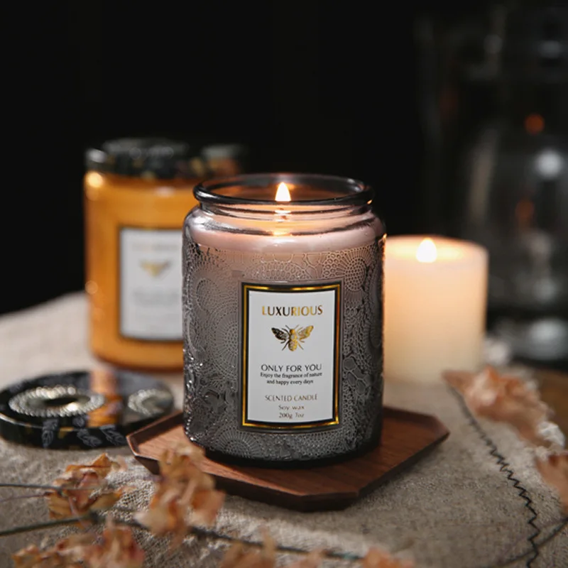 Una vela fragante, latas, decoración de habitación, cera de soja, Aroma sin humo, fragancia de aceite romántica de baja temperatura, Velas de cumpleaños