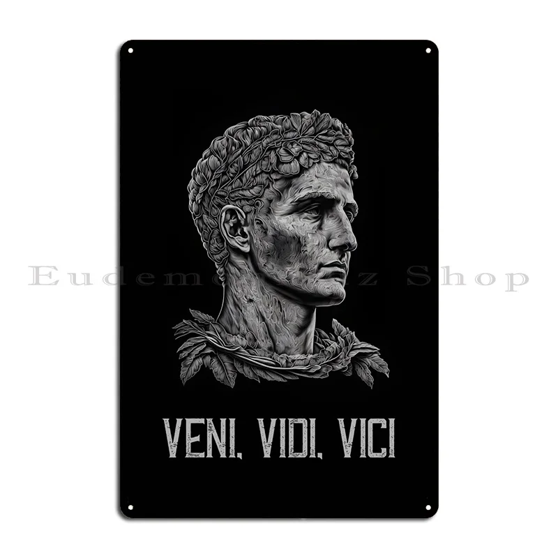 Veni Vidi Vici Caesar Metal Sign Wall Mural Party Vintage Party Designs Tin Sign Poster