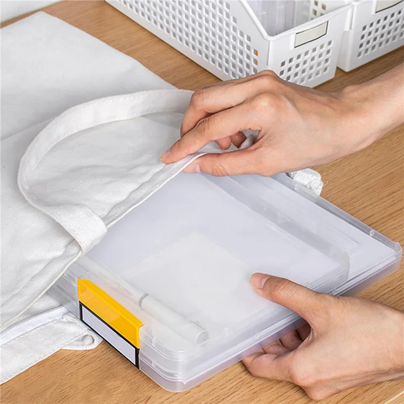 GW-8PCS A4 Bestand Draagbare Project Case, draagbare A4 Bestandsdoos Plastic Scrapbook Papier Opbergdoos Voor 8.5X11inch Briefpapier