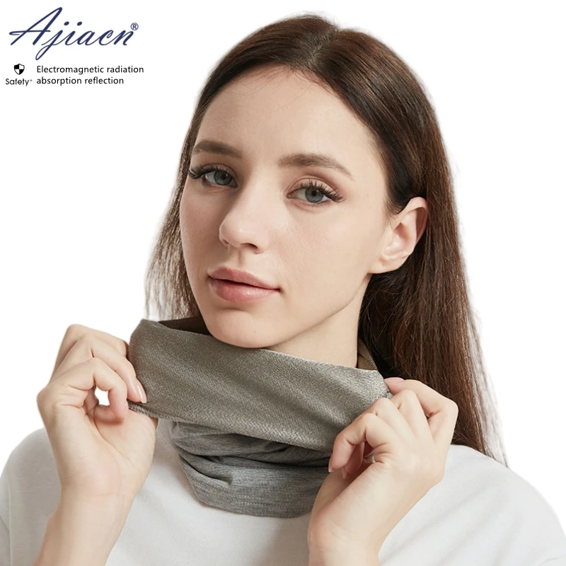 Electromagnetic radiation protective 100% silver fiber lining scarf cover Computer, Cell phone EMF shielding soft face masks