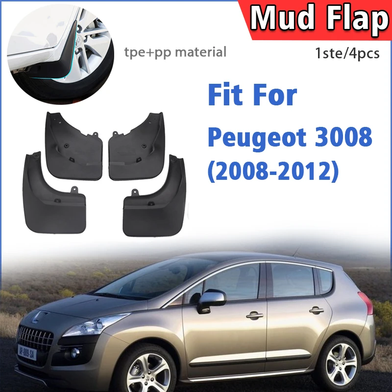 

Car Accessories Front Rear 4pcs FOR Peugeot 3008 Mud Flaps Guard Splash Mudflaps Mudguard Fender 2008 2009 2010 2011 2012