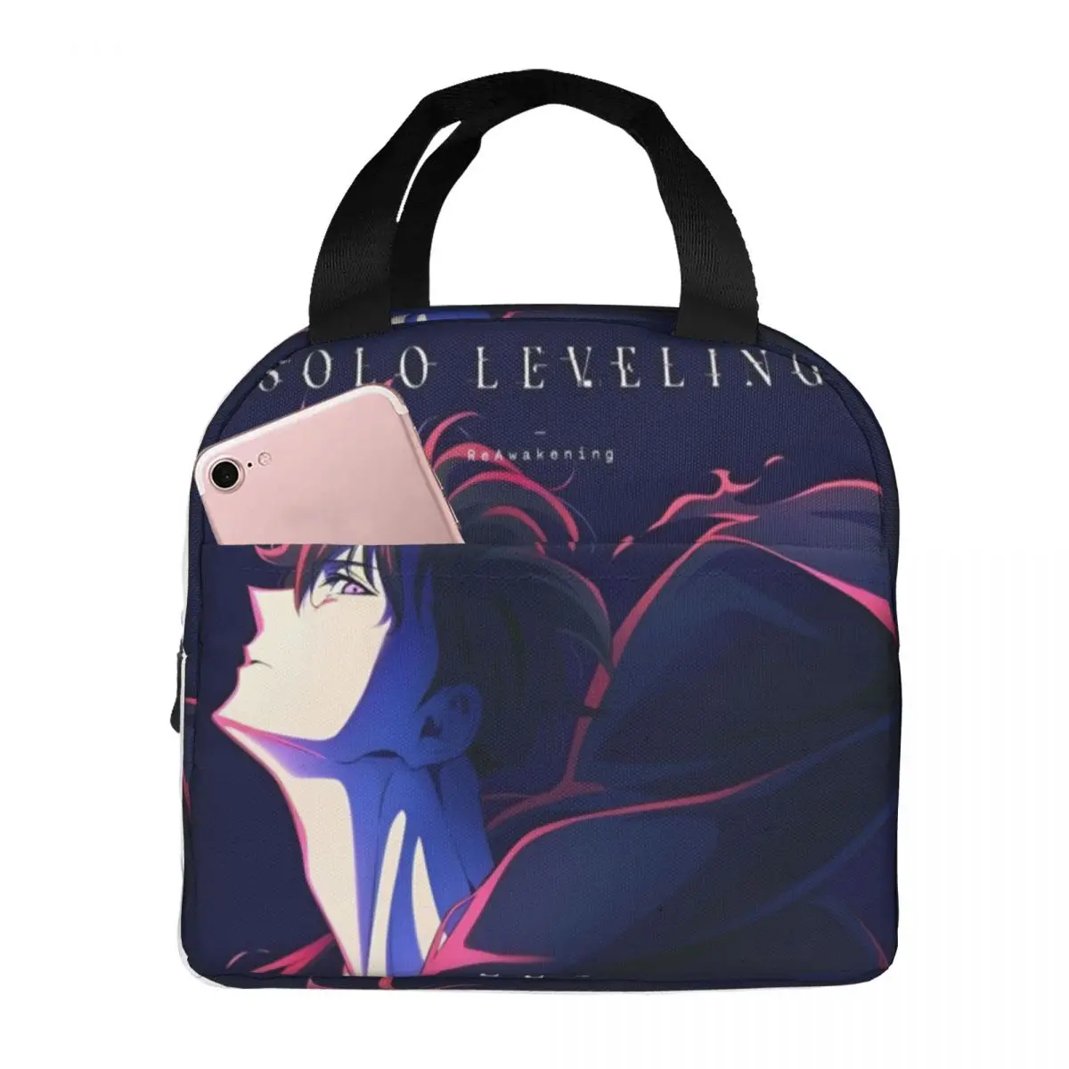 

S-Solo L-Leveling Anime Insulated Lunch Bag Food Container Bags Portable Thermal Cooler Lunch Boxes For Travel