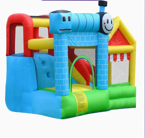 Little Train Castle Children's Inflatable Castle Slide Home Playground Parent-Child Entertainment Facility Portable