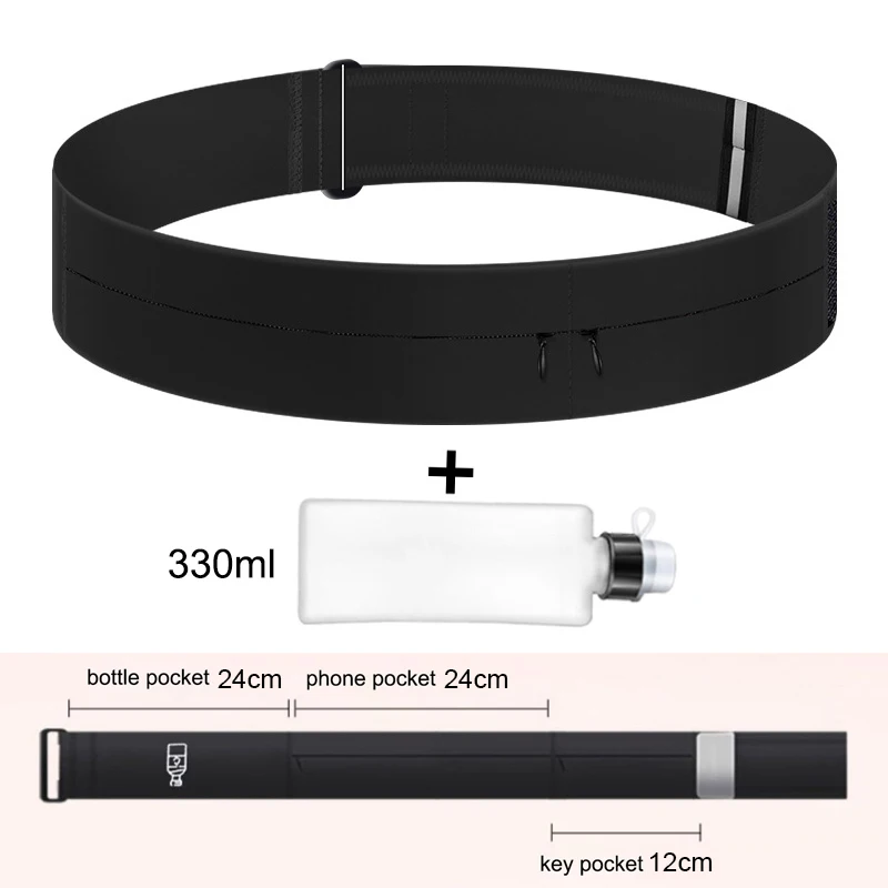 Running Belt Waist Bag with Water Bottle Women Invisible Sports Fanny Pack Men Phone Pouch Jogging Gym Hydration Run Accessories