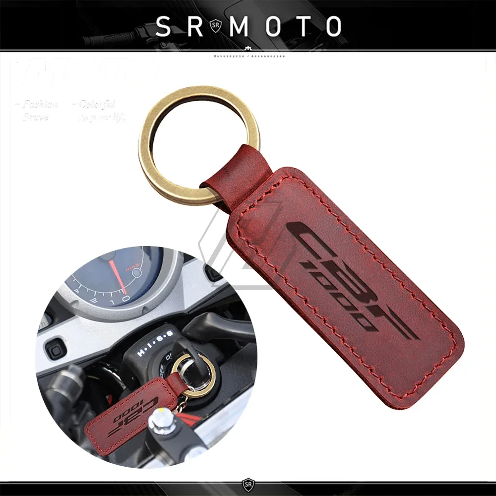 

Motorcycle Cowhide Keychain Key Ring Fit for Honda CBF1000 CBF 1000 Keyring