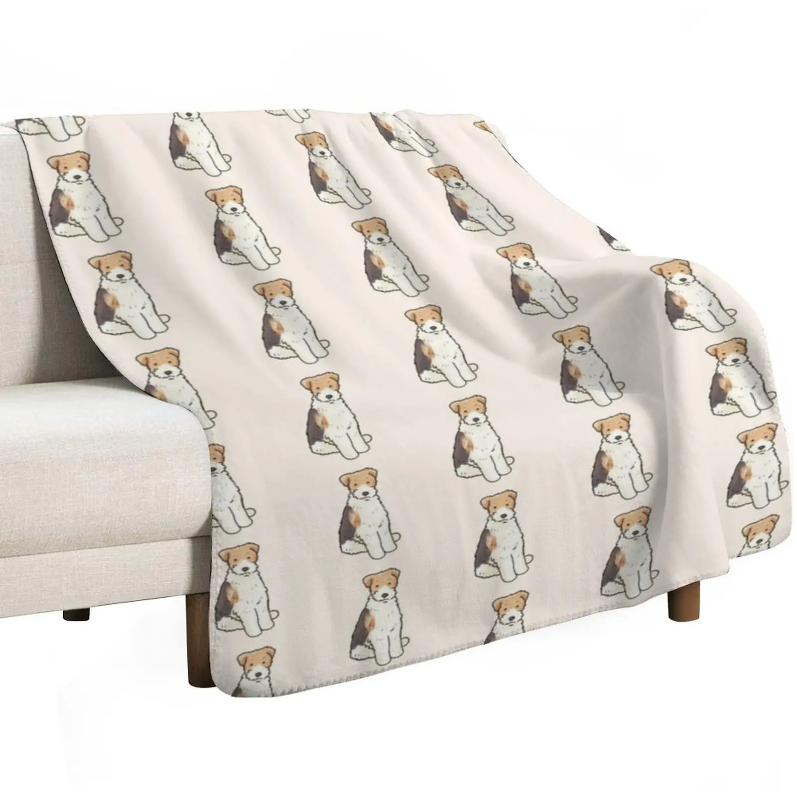 Cute Wire Fox Terrier dog illustration Throw Blanket Polar Nap valentine gift ideas Heavy manga Blankets