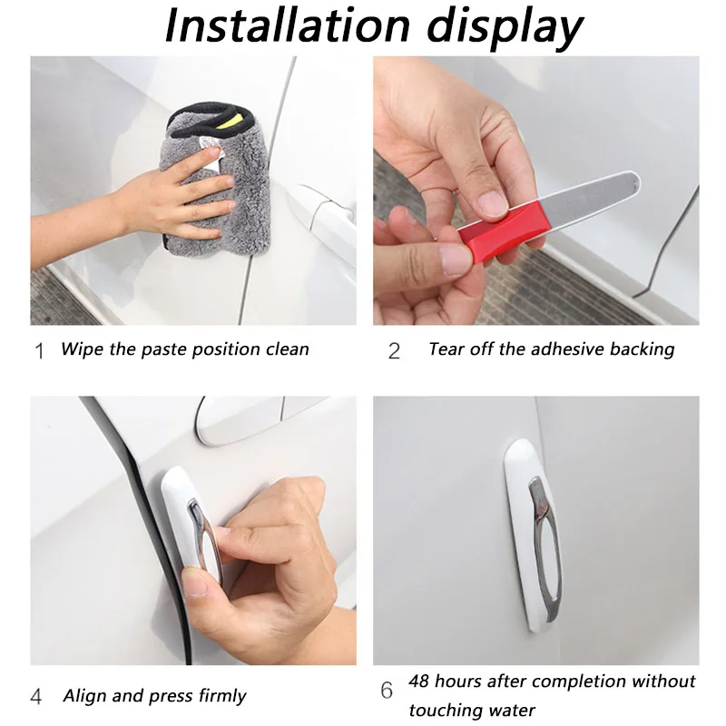 4Pcs Car Door Edge Adhesive Door Protection Anti-Collision Strip Friction Strip Anti-Collision Adhesive Anti Scratch Accessory