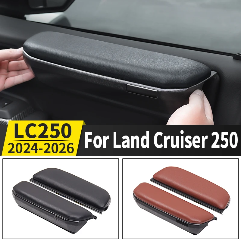 For 2024-2027 Toyota Land Cruiser 250 Prado LC250 Front Row Door Armrest Soft Cushion Pair Set Elbow Support Car Accessories