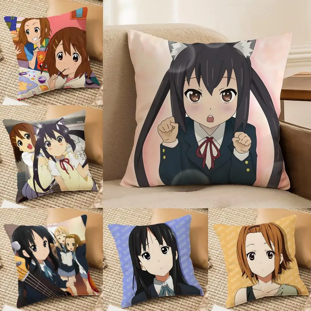 Anime K-K-ON! Cushion Cover Plush Fabric Soft Double-Sided Printed Sofa Home Decor Fine Winter Gift Pillow Case
