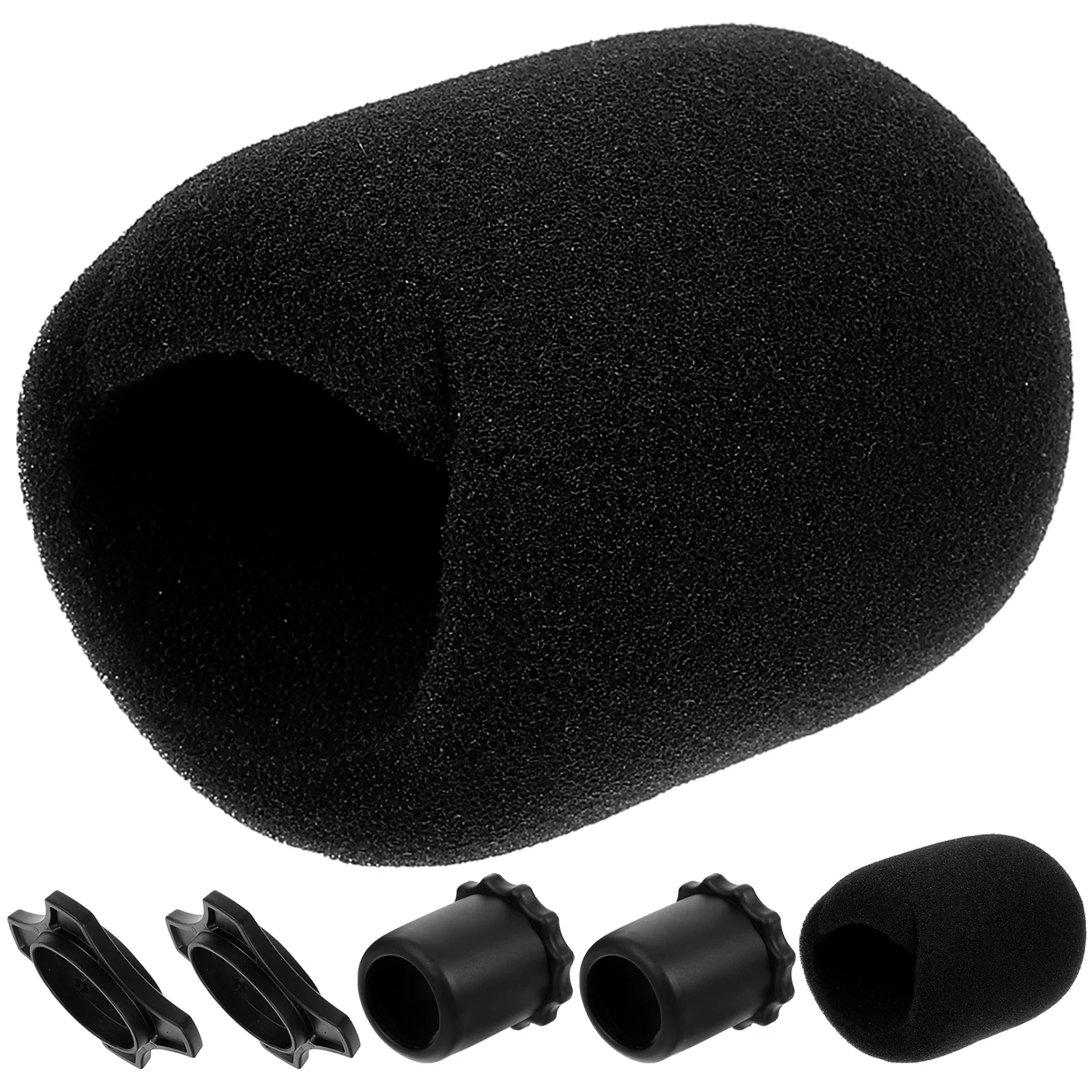

2 set Microphone Protective Covers Proper Size Close Fit Sponge Furry Outdoor Indoor Protectors KTV Stage News Interviews