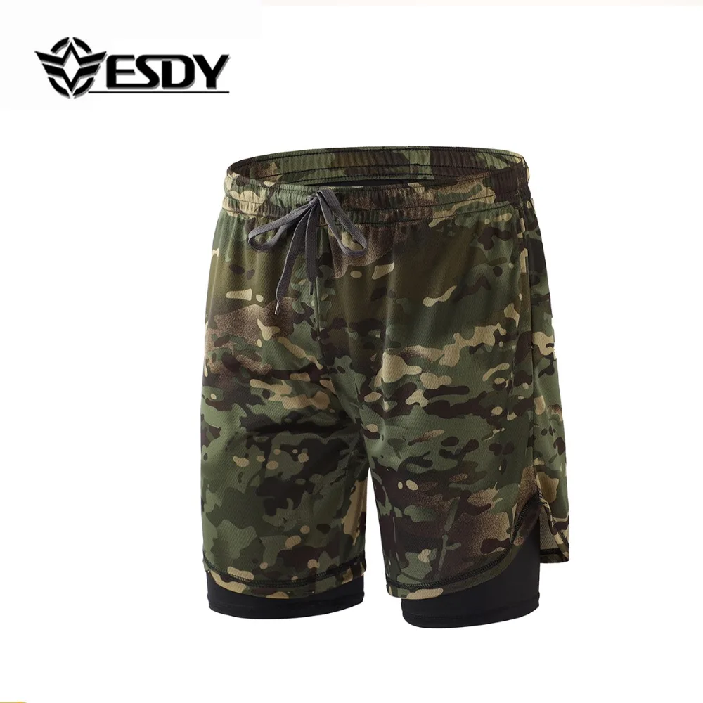 ESDY Outdoor Sport Summer Men Running Shorts Fitness Recreation Pants Breathable Camo Training Shorts B304