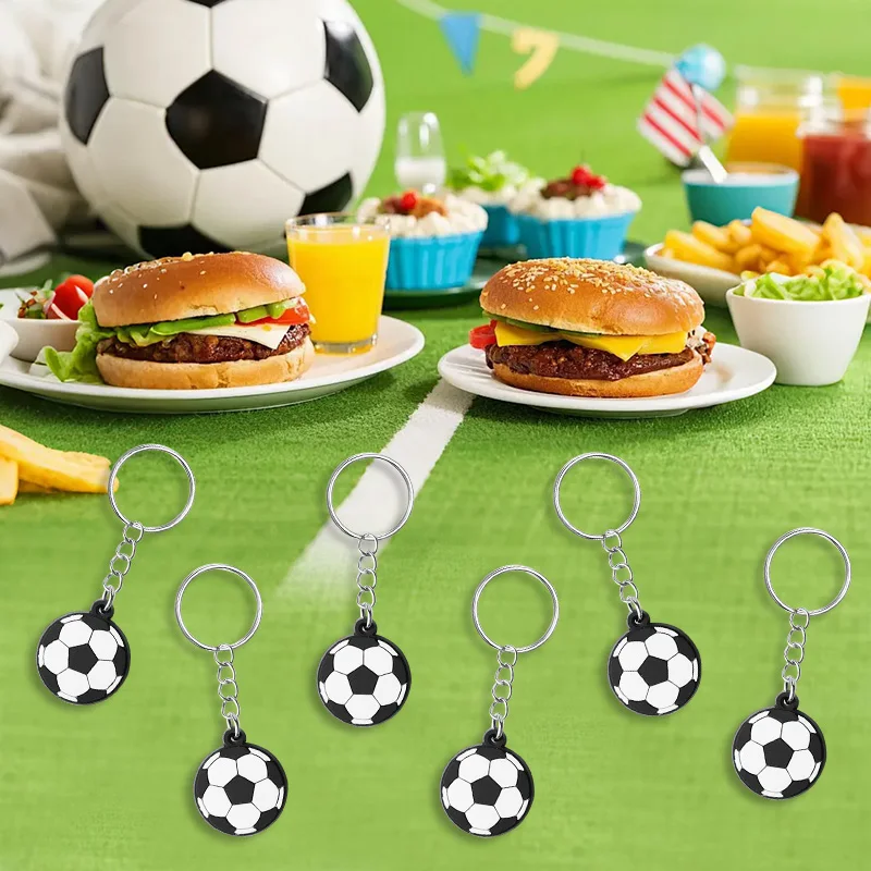 12/20/30 Stück Fußball-Party-Schlüsselanhänger für Kinder, Sport-Themen-Geburtstagsgeschenke, Piñata-Füller, Weihnachtsgeschenk, Fußball-Rucksackanhänger – Detail 4