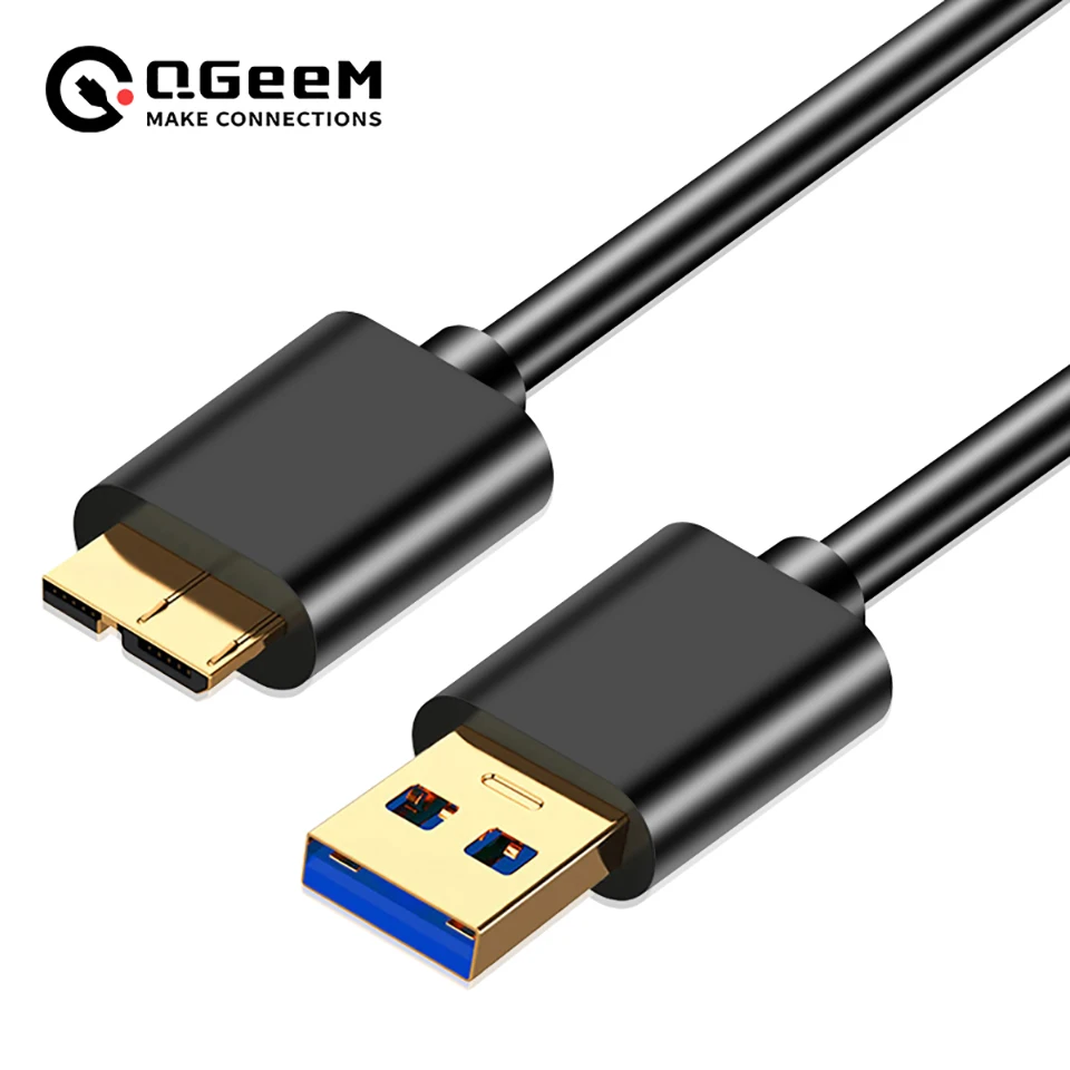 QGEEM Micro USB 3.0 Cable Type A to Micro B  Cable For External Hard Drive Disk HDD Samsung S5 Note3 USB HDD Data Cable