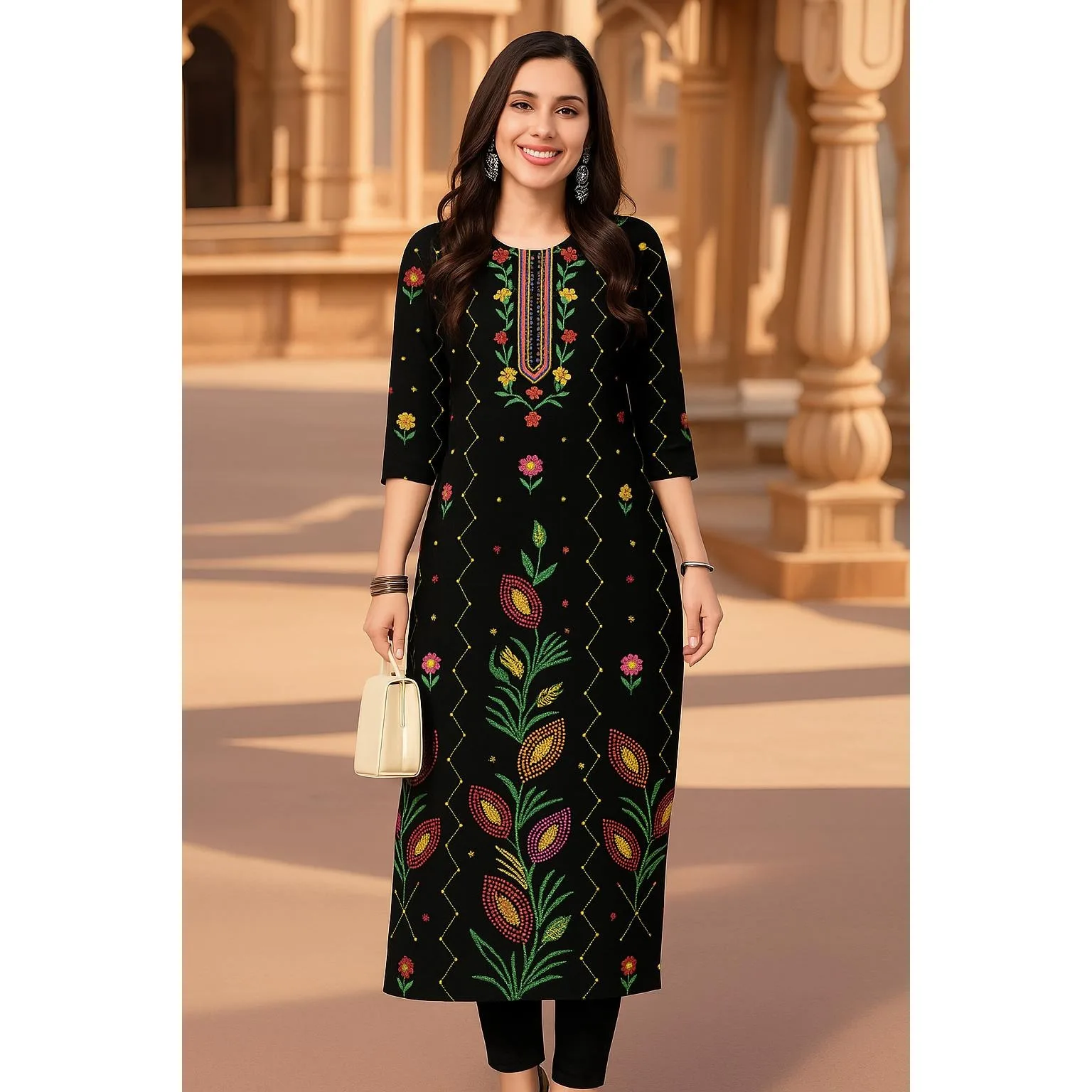 فستان كورت نسائي عصري وأنيق بأكمام طويلة أنبوب مستقيم كاجوال برقبة دائرية نمط طاووس فستان مريح جديد ropa arabe