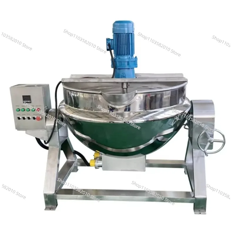 

Industrial Automatic Electric Heating Candy Syrup Mixing Cooking Pot, 50-500L Jacketed Kettle with Stirrer for Confectionery