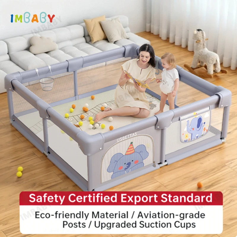 

Милый детский манеж в виде слоника | Защитное ограждение 65 см с сумкой для хранения и баскетбольным кольцом | Экологичный игровой манеж для малышей с подарочным набором