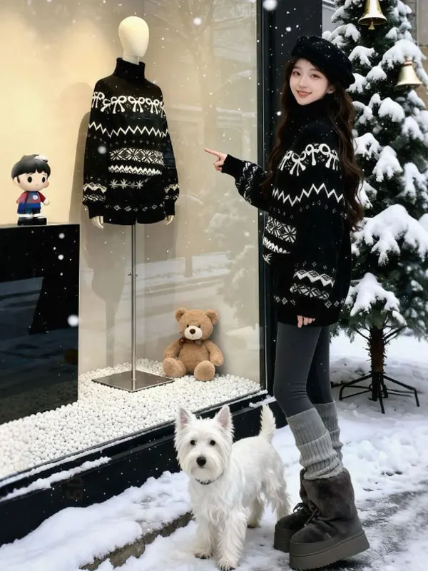 

Ele Sweater orts Set Unique Sli Women's Faion Spring 2025 High Waist Comfortable Warm Mid-Weight Knitwear