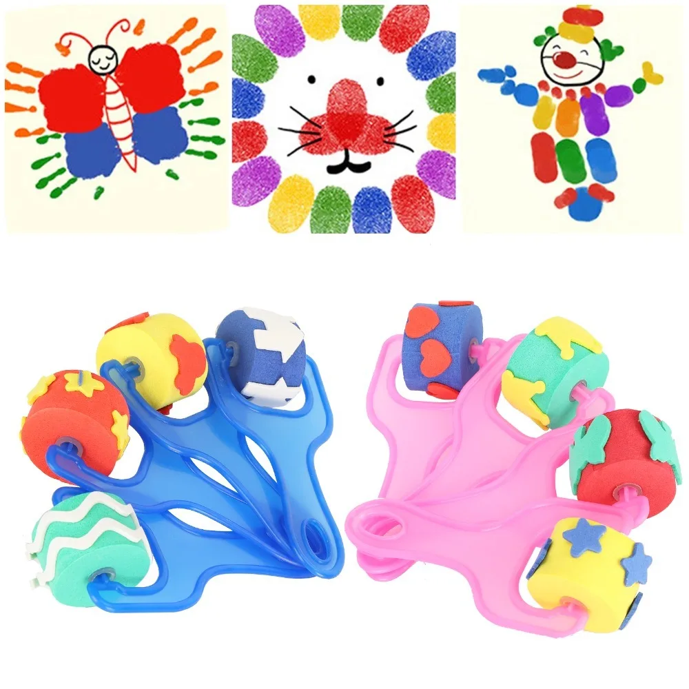 8PCS Soft Sponge Head Sponge Roller Brushes Smooth Rolling Lightweight Graffiti Drawing Rollers Even Paint Absorption